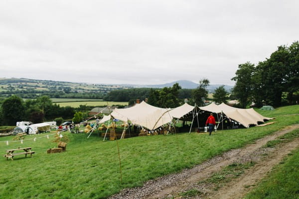 Stretch tent at Lower Hill Farm for festival wedding