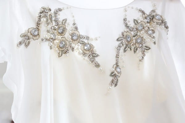 Crystal detail on wedding dress