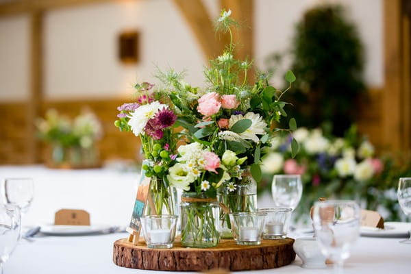 Country style wedding table centrepiece