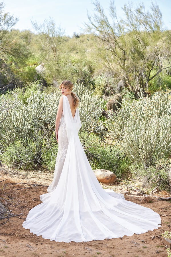 Back of 6505 Wedding Dress with Train from the Lillian West Spring/Summer 2018 Bridal Collection