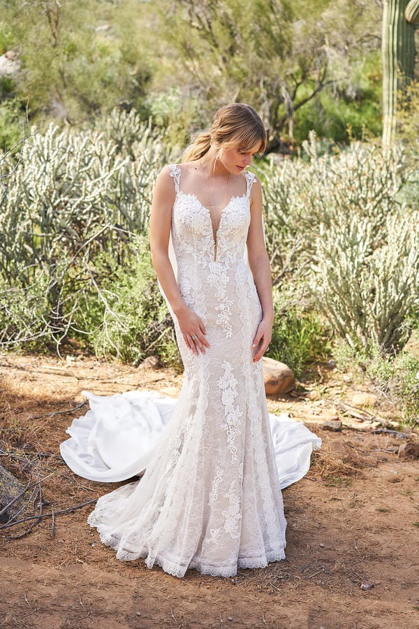 6505 Wedding Dress with Train from the Lillian West Spring/Summer 2018 Bridal Collection