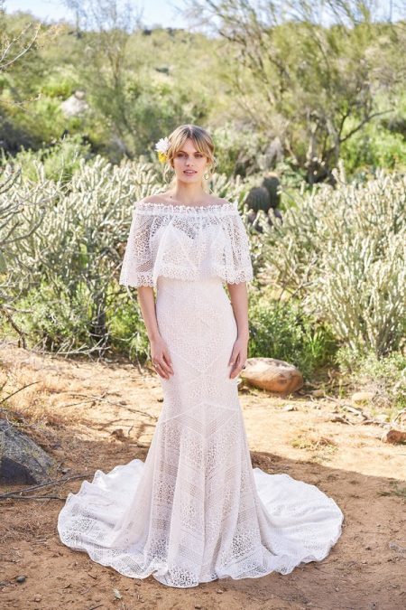 6516 Wedding Dress with Cape from the Lillian West Spring/Summer 2018 Bridal Collection