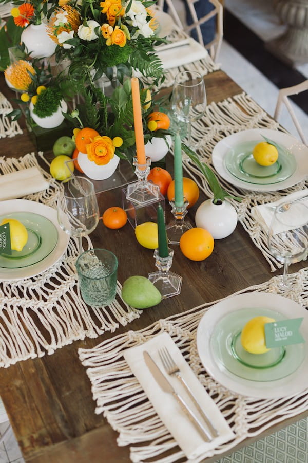 Citrus fruits on wedding table