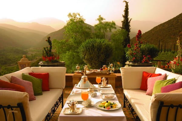 Breakfast at Kasbah Tamadot, Morocco