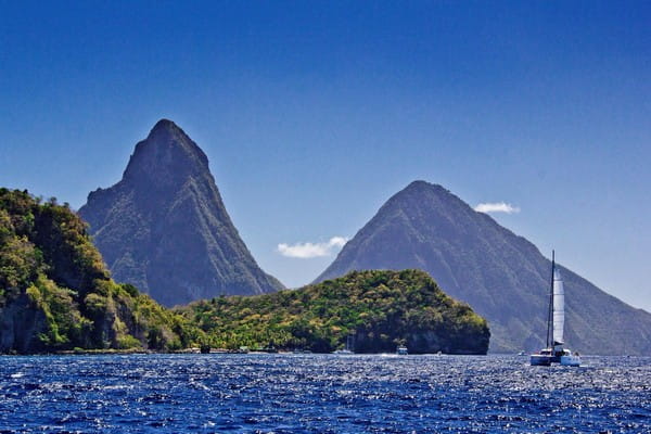 Petit Piton and Gros Piton, St Lucia, Caribbean Honeymoon Destination