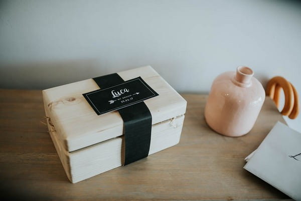 Wooden groom gift box