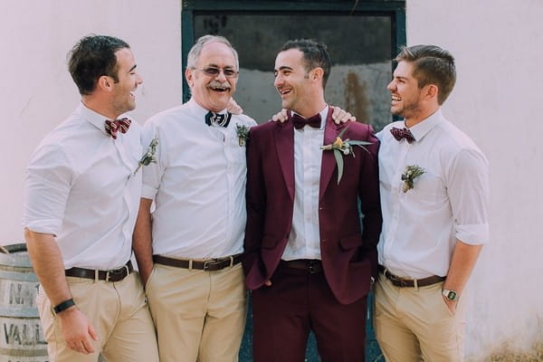 Groomsmen in casual outfits