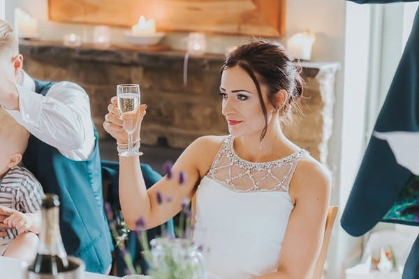 Bride toasting