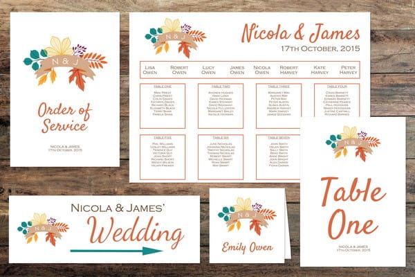 Autumn Wedding Stationery Suite