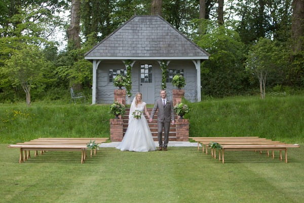 Outdoor Ceremony Seating by Summer House at Deer Park Country House Hotel