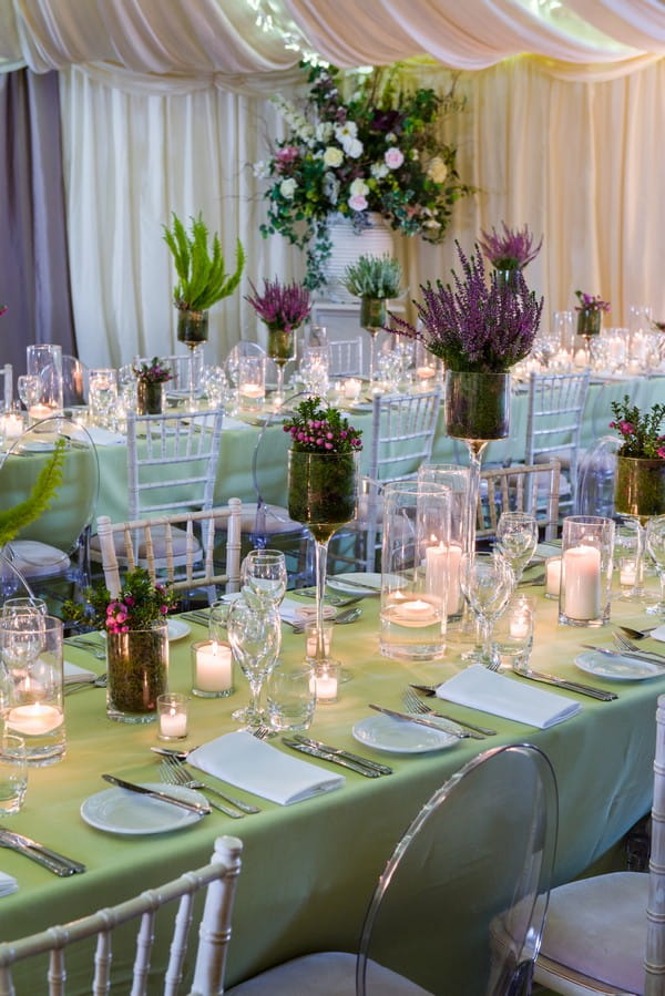 Table Styling with Ultra Violet Wedding Flowers