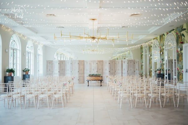 Wedding Ceremony Seating in Orangery at Deer Park Country House Hotel