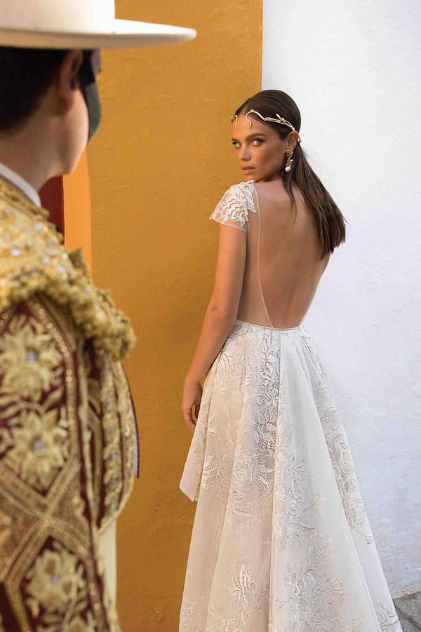 Back of 18-107 Wedding Dress from the BERTA Seville F/W 2018 Bridal Collection