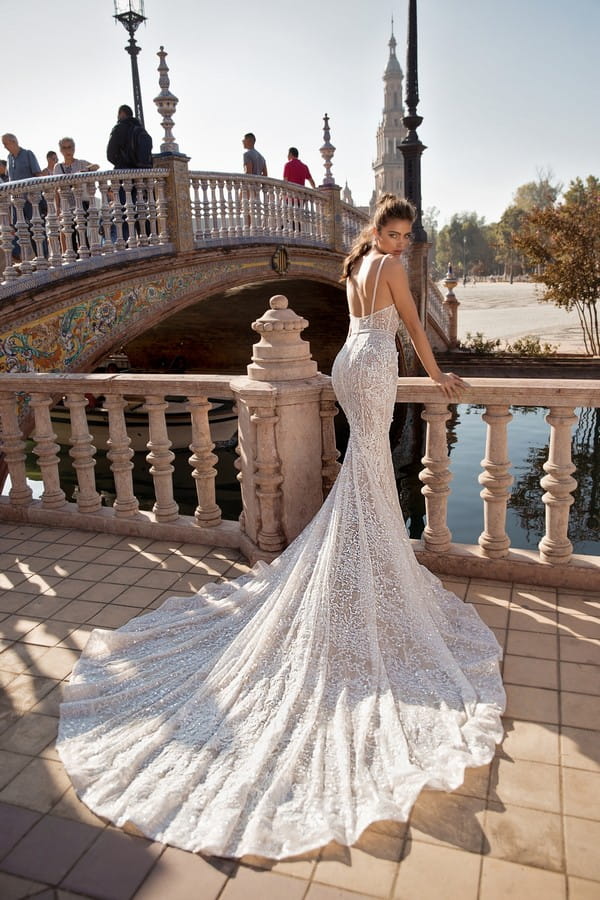 Back of 18-111 Wedding Dress from the BERTA Seville F/W 2018 Bridal Collection