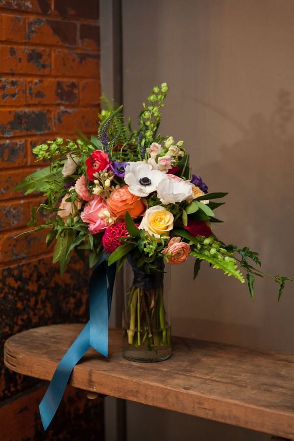Bright and colourful bridal bouquet