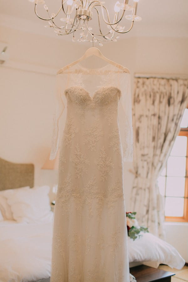 Wedding dress with lace detail