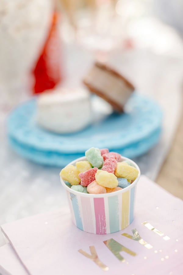Small tub of colourful sweets