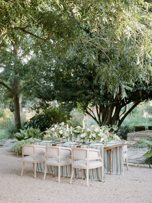 Wedding table in garden under tree
