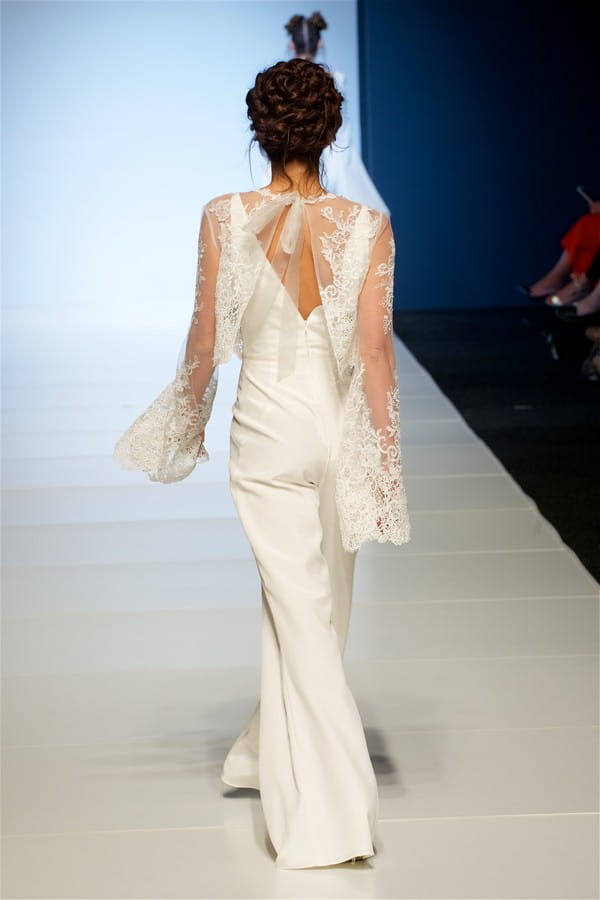 Back of Antonia Bridal Jumpsuit with Tamara Jacket from the Sassi Holford 2018 Bridal Collection