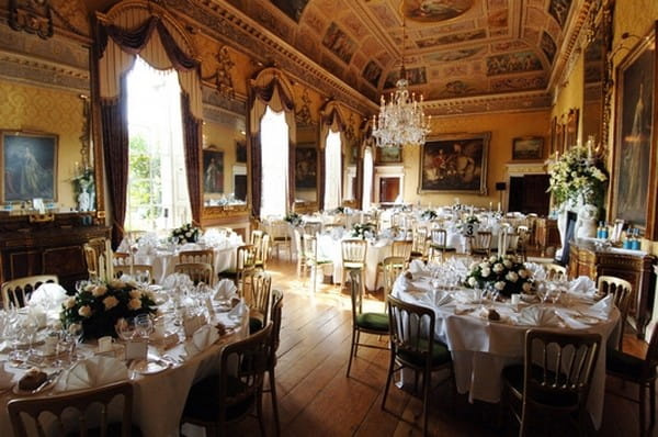 Wedding Tables in Ballroom of Brocket Hall in Hertfordshire