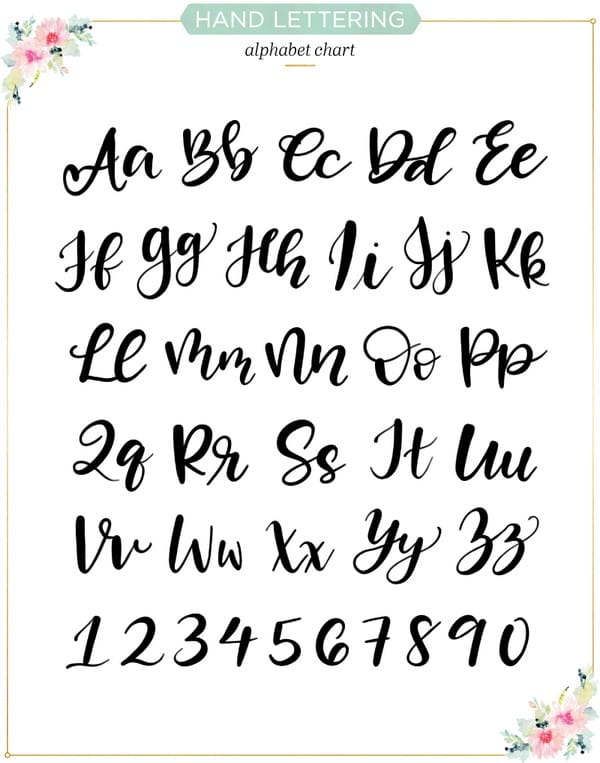 Hand Lettering Alphabet Chart