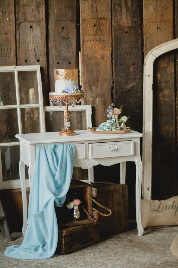 Dresser with wedding cake