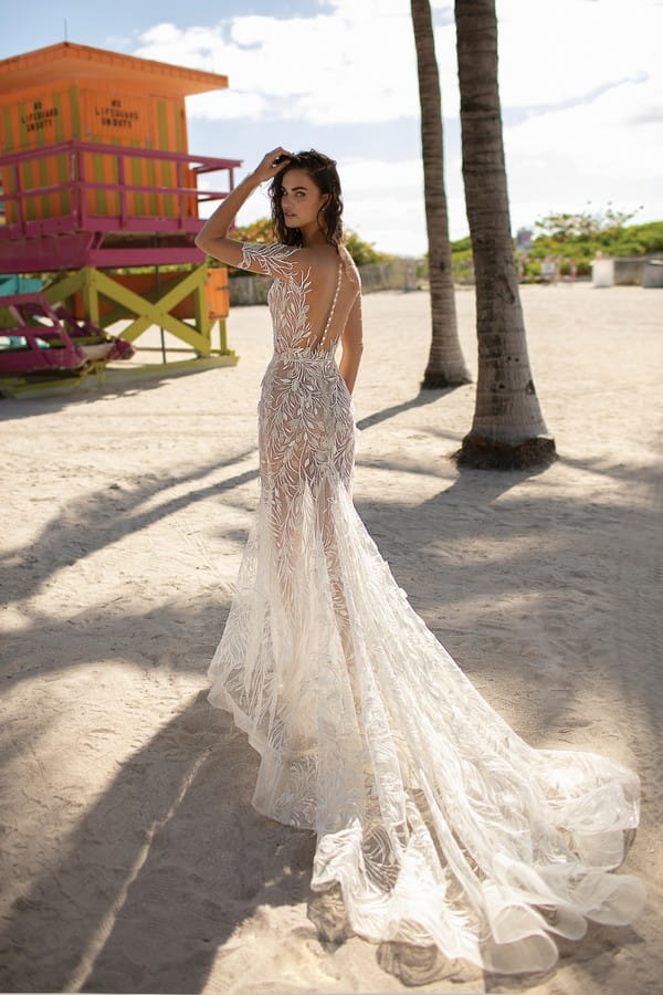 Back of 19-01 Wedding Dress from the BERTA Miami Spring/Summer 2019 Bridal Collection