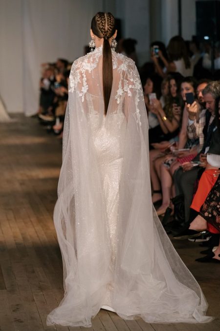 Back of 19-06 Wedding Dress with Cape from the BERTA Miami Spring/Summer 2019 Bridal Collection