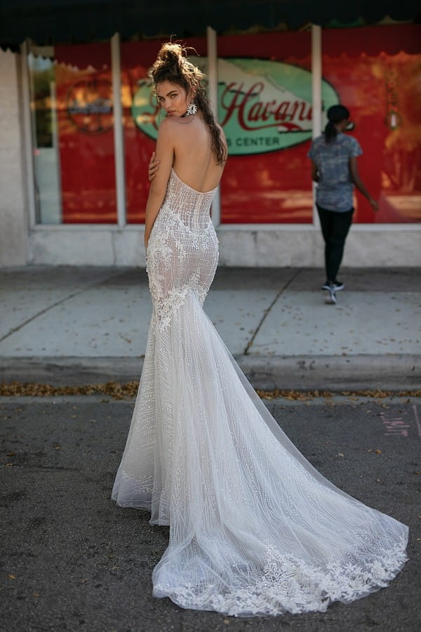 Back of 19-08 Wedding Dress from the BERTA Miami Spring/Summer 2019 Bridal Collection