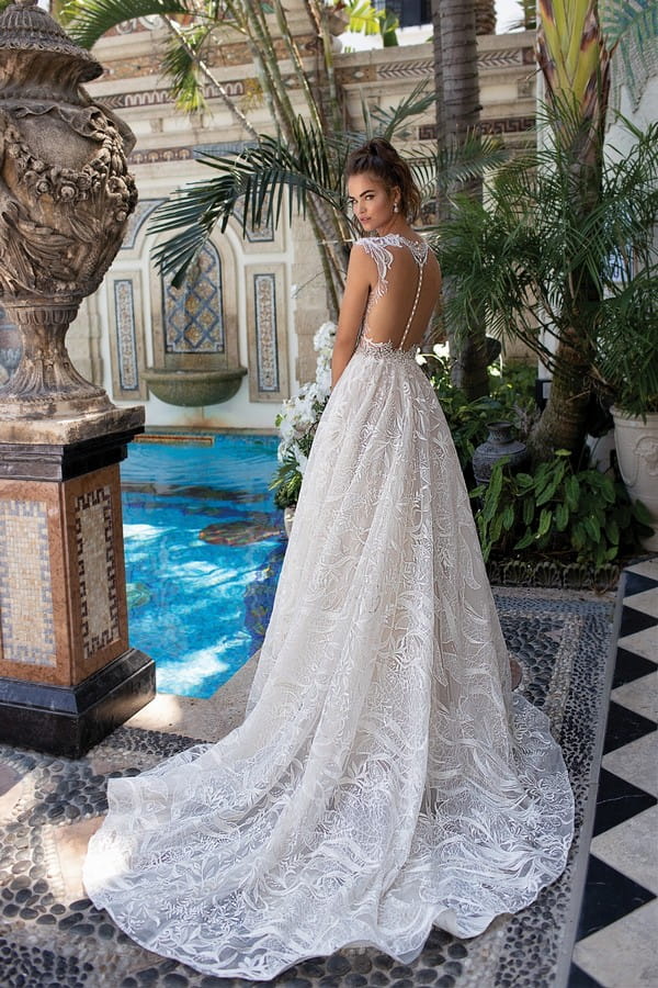 Back of 19-10 Wedding Dress from the BERTA Miami Spring/Summer 2019 Bridal Collection