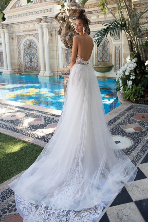 Back of 19-18 Wedding Dress with Train from the BERTA Miami Spring/Summer 2019 Bridal Collection