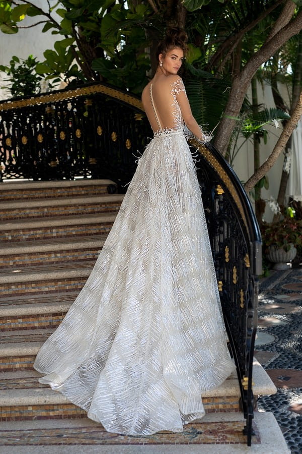 Back of 19-19 Wedding Dress from the BERTA Miami Spring/Summer 2019 Bridal Collection