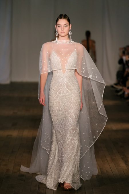 19-24 Wedding Dress with Cape from the BERTA Miami Spring/Summer 2019 Bridal Collection