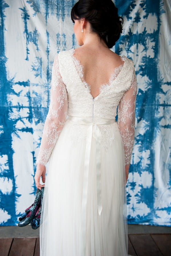 Back of bride's wedding dress