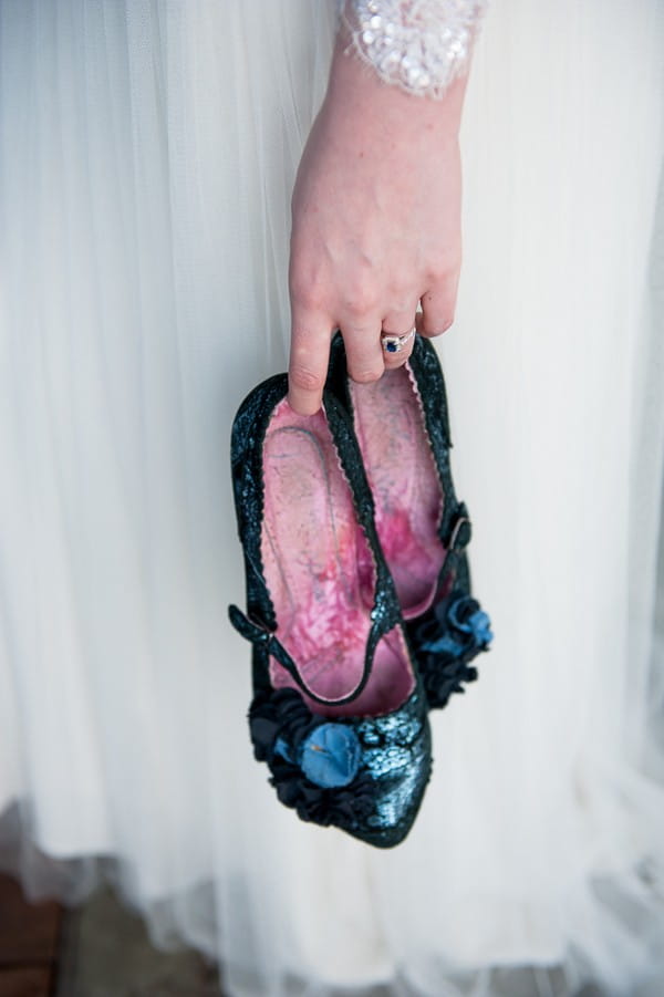 Blue bridal shoes