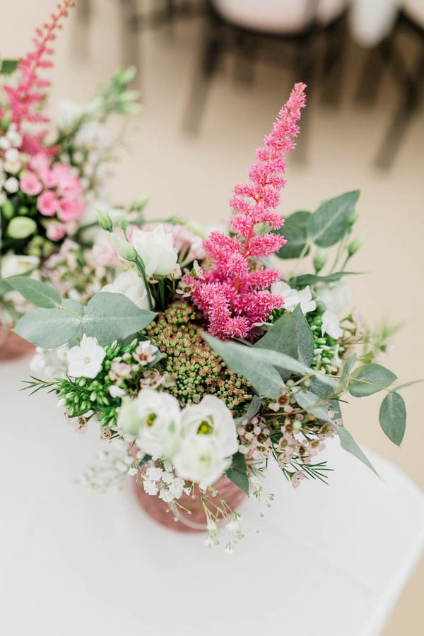 Small floral wedding table displays