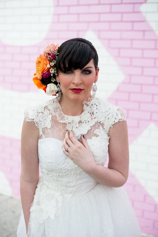 Bride with flowers in hair