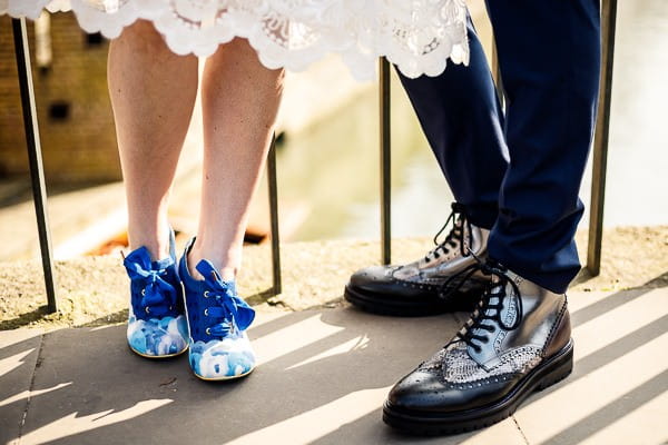 Bride and groom's Irregular Choice shoes and boots