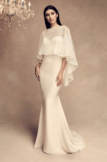 4805 Wedding Dress with Cape from the Paloma Blanca Fall/Winter 2018 Bridal Collection