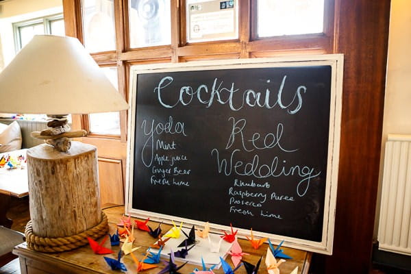 Wedding cocktail menu