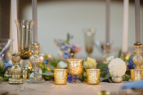 Votives on wedding table