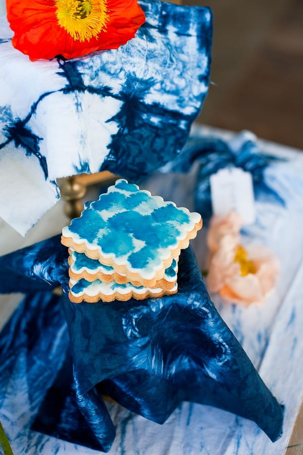 Indigo Shibori style biscuits