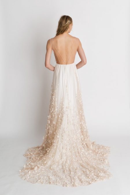 Back of Iris Floral Wedding Dress from the Alexandra Grecco The Magic Hour 2018 Bridal Collection