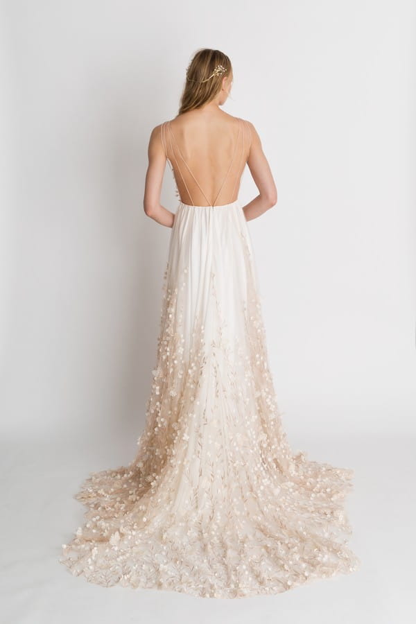 Back of Iris Floral Wedding Dress from the Alexandra Grecco The Magic Hour 2018 Bridal Collection