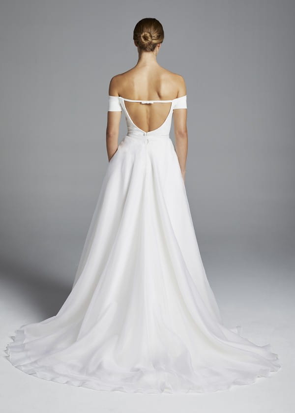 Back of Rita Wedding Dress with Overskirt from the Anne Barge Spring 2019 Bridal Collection