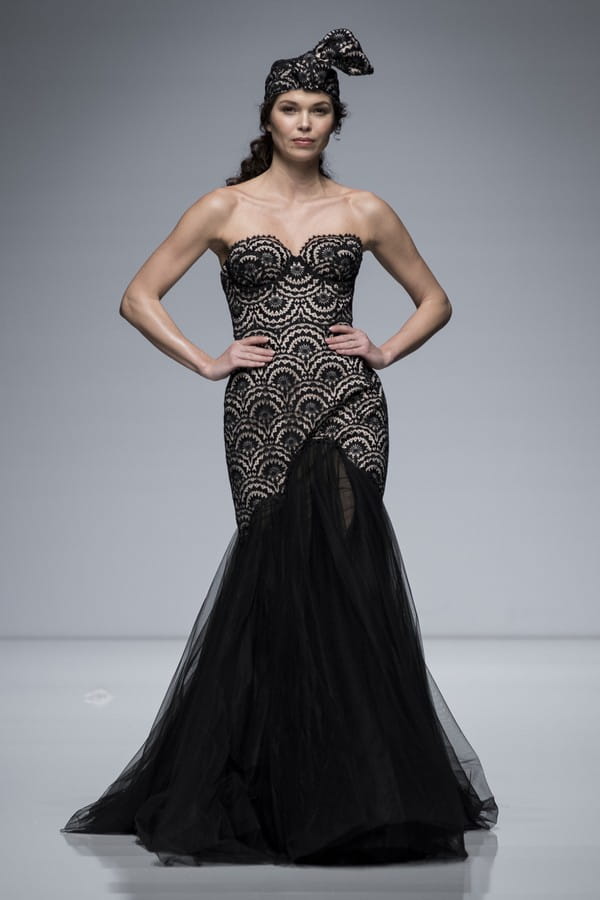 Valentini Spose 2019 Black Lace Fishtail Wedding Dress