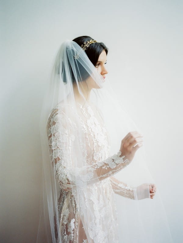 Bride wearing veil