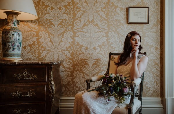 Bride sitting in chair