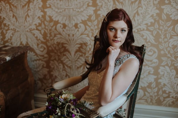 Bride sitting in chair