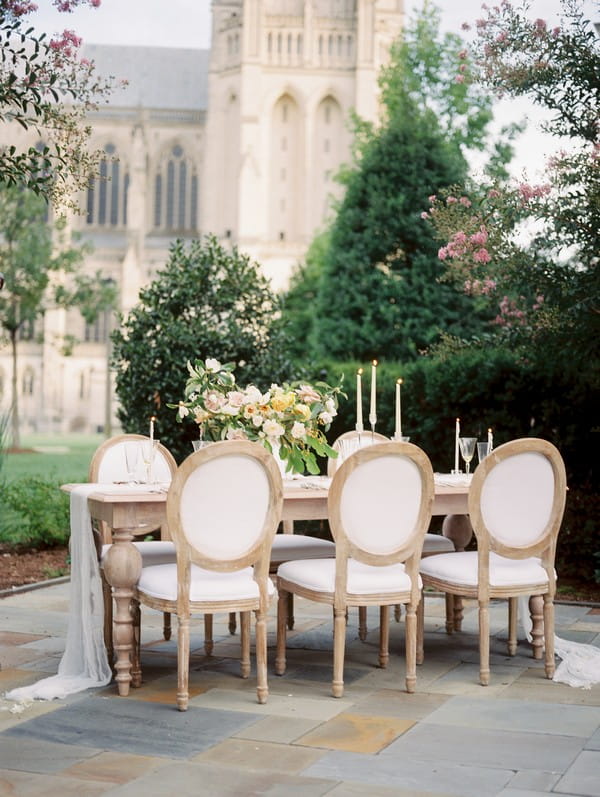 Elegant wedding table outside